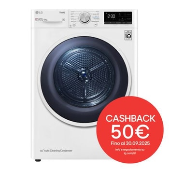 Vista frontale della Asciugatrice 9kg Pompa Di Calore A+++ Bianca RH90V9AVHN